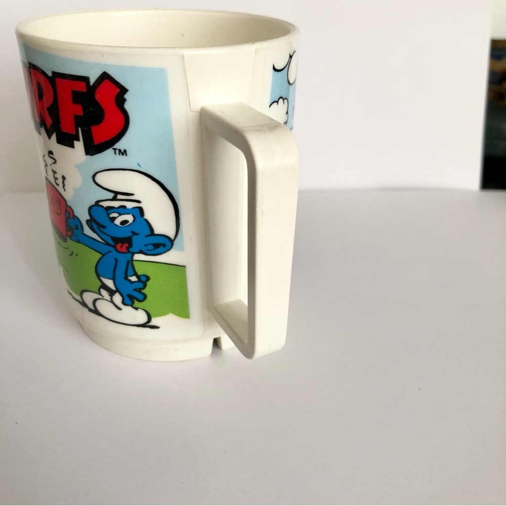Smurfs Plastic cup mug Smurfette Snorkel Smurf cartoon 80's vintage USA - Picture 7 of 8